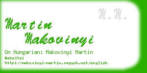 martin makovinyi business card